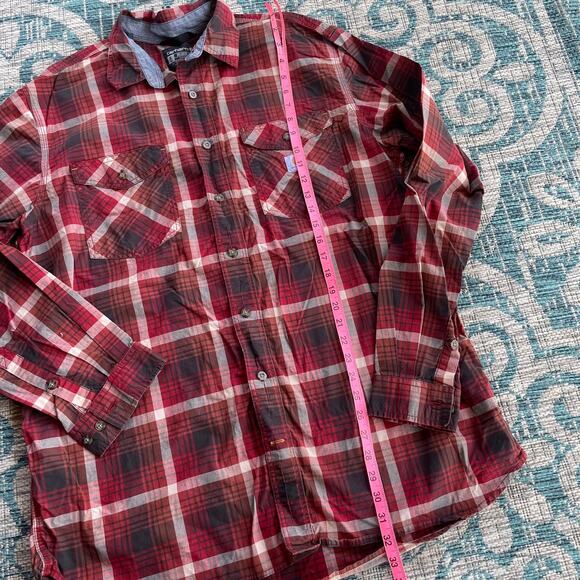 Carhartt Men's Tall Plaid Relaxed Fit Flannel Shirt Red Black - Size XL - Picture 6 of 10